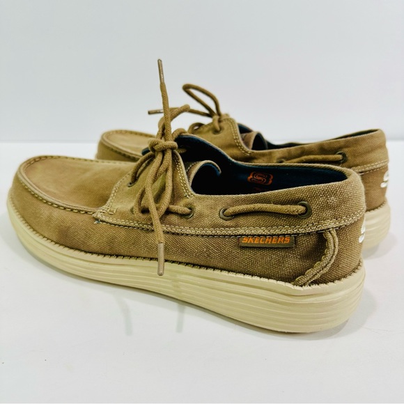 ๐ฉท SKETCHERS RELAXED FUT AIR-COOLED MEMORY FOAM TAN CANVAS DECK BOAT SHOE SIZE 8 - Picture 3 of 13